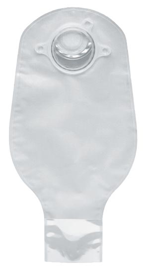 Drainable Pouch, 2-Piece, 12", 1-Sided Comfort Panel, Tail Clip, Filter, Transparent, 1 1/2" Flange, 10/bx