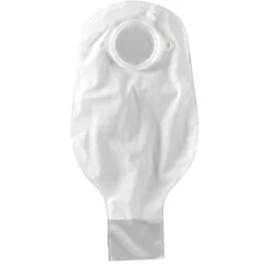Drainable Pouch, 2-Piece, 12", 1-Sided Comfort Panel, Tail Clip, Filter, Transparent, 2 1/4" Flange, 10/bx