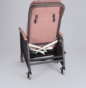Posey Wheelchair Safety Belt, Soft, w/ Foam Padded Pelvic Restraight, Quick Release Ties, Machine Washable
