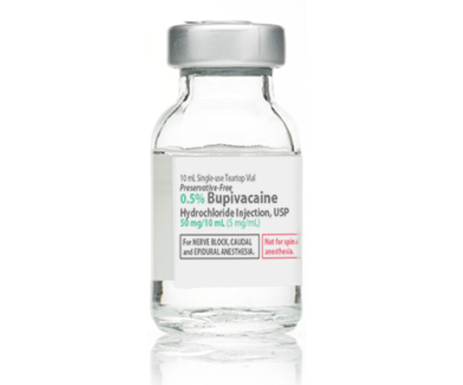 Bupivacaine Hydrochloride Injection, USP, 5mg/ml, 10ml Vial, Single Dose, Glass Teartop Vial, 25/bx