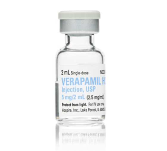 Verapamil Hydrochloride Injection, USP, 2.5 mg/ml, 2 ml Vial, Single Dose, Glass Fliptop Vial, 25/bx