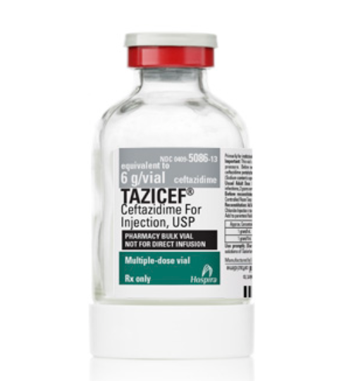 Tazicef (Ceftazidime for Injection, USP), 6 g Vial, Pharmacy Bulk Package Glass Fliptop Vial, 10/bx