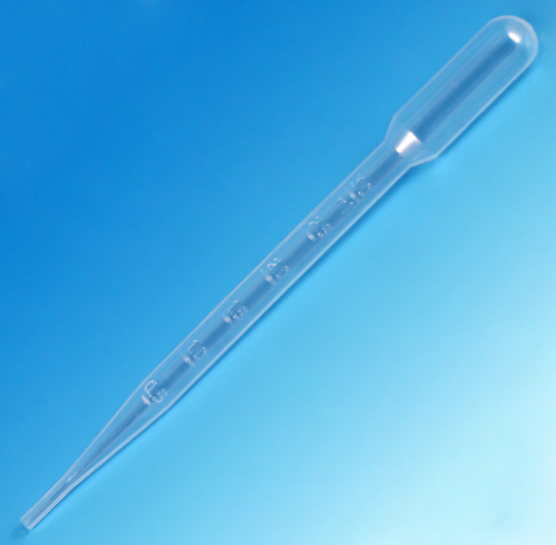 Pipet, 7 mL, Sterile, Individually Wrapped, Large Bulb, Graduated to 3mL, 155mm, Cellophane Wrap, 100/bg