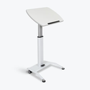 Luxor Pneumatic Adjustable Height Lectern/Mobile Standing Desk, White