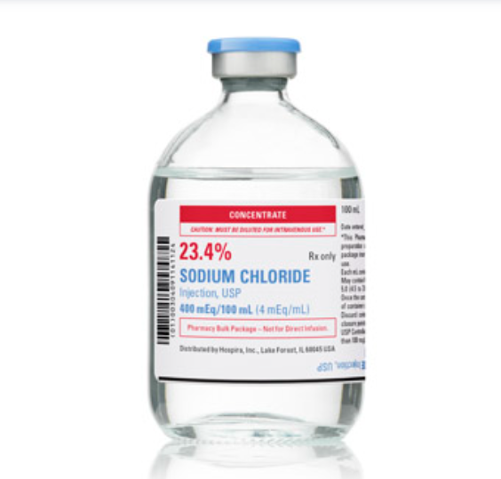 23.4% Sodium Chloride Injection, USP, 100 ml Vial, Pharmacy Bulk Package Glass Fliptop Vial