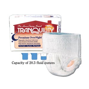 Underwear, X-Small Overnight DAU, 17"-28", 65-85 lbs, Capacity 20.3 fl oz, 22/pk, 4 pk/cs (27 cs/plt)
