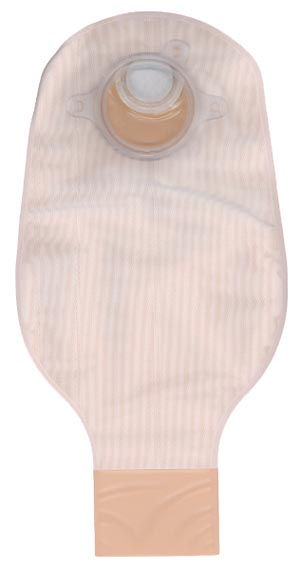 Drainable Pouch, 2-Piece, 12", 2-Sided Comfort Panel, Tail Clip, Filter, Opaque, 1 3/4" Flange, 20/bx