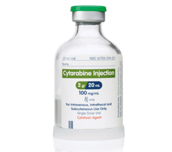 Cytarabine Injection, Aqueous, 100 mg/ml, 20 ml Vial, Single Dose, Onco-Tain Glass Fliptop Vial