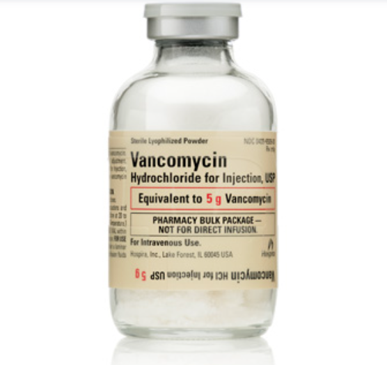 Vancomycin Hydrochloride for Injection, USP, 5g Vial, Pharmacy Bulk Package Glass Fliptop Vial