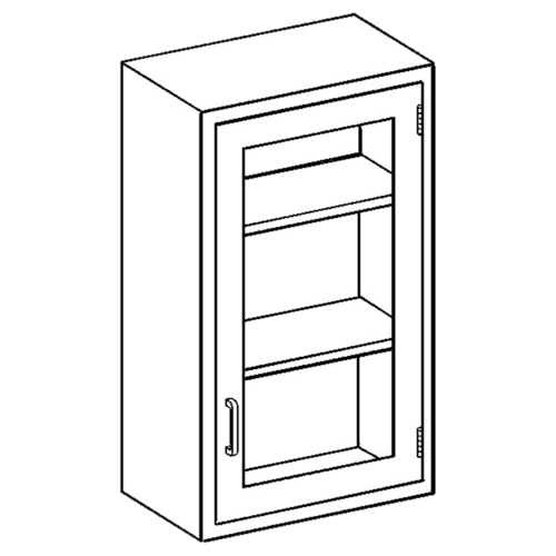 Blickman Industries Wall Cabinet, Glass Door, SS