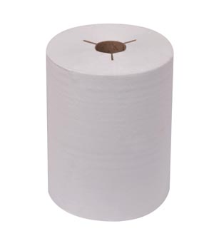 Hand Towel Roll, Universal, Natural/ White, 1-Ply, Embossed, H86, 425ft, 8" x 6.2" x 1.9", 12 rl/cs