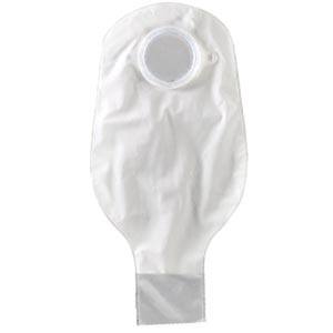 Drainable Pouch, 2-Piece, 12", 1-Sided Comfort Panel, Tail Clip, Transparent, 1 3/4" Flange, 10/bx