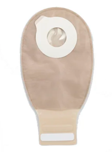 Drainable Pouch, 12", 2-Sided Comfort Panel, InvisiClose® Tail Closure, Filter, Tan, Medium, 10/bx