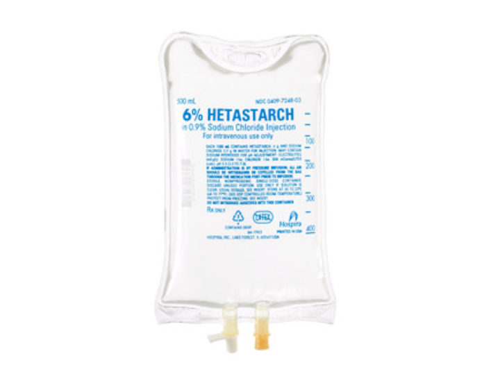6% Hetastarch in 0.9% Sodium Chloride Injection, 6 g/100 ml, 500 ml Flexible Container, 12/cs