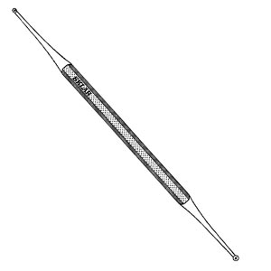 Curette Excavator, Double Ended #58-1-3, Double Ended with Hole, 1.5 X 2.5mm, 5.5" Overall Length