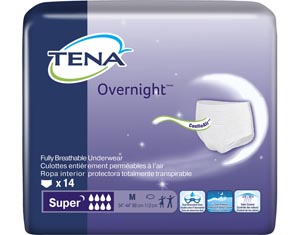 Super Protective Underwear, Overnight, Unisex, Medium, 34" - 44" Hip Size, White, 14/pk, 4 pk/cs
