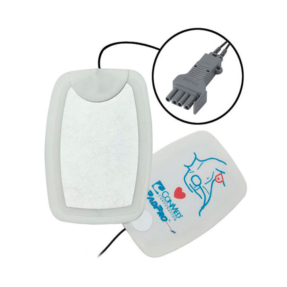 Conmed PadPro Adult Radiotransparent Multifunction Electrode with Physio-Control Quik-Combo Connector, 10/Case