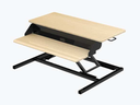 Luxor Two Tier Pneumatic Standing Desk Converter, White Oak