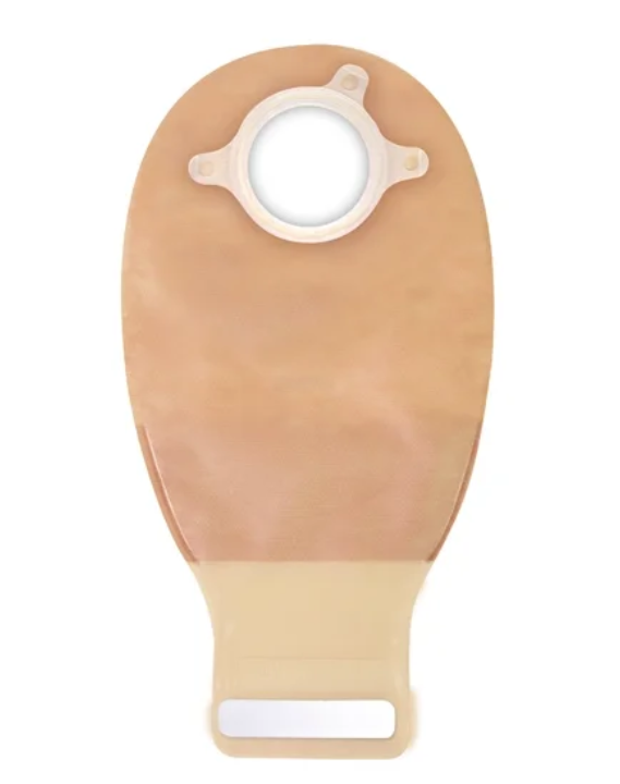 Closed-End Pouch, 12", 2-Sided Comfort Panel, Tail Closure, Filter, Tan, 1 1/2" Flange, 10/bx