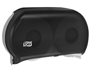 Bath Tissue Roll Dispenser, Jumbo, Twin, Universal, Smoke, T22, Plastic, 11.8" x 19.3" x 5.5"