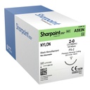 Surgical Specialties Sharpoint Plus 2-0 18 inch Nylon Suture with Needle and Black, 12 per Box