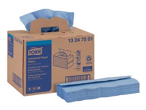 Industrial Paper Wiper, Handy Box, Advanced, Blue, 4-Ply, 16.5" x 12.8", 180 sht/bx, 1 bx/cs