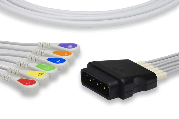 ECG Leadwire, 6 Lead Snap, Stryker>Medtronic>Physio-Control Compatible, w/ OEM: 11110-000103