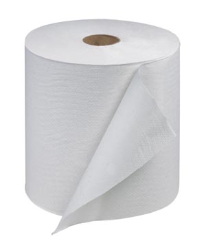 Hand Towel Roll, Universal, White, 1-Ply, Embossed, H21, 1000ft, 7.9" x 7.8" x 1.9", 6 rl/cs