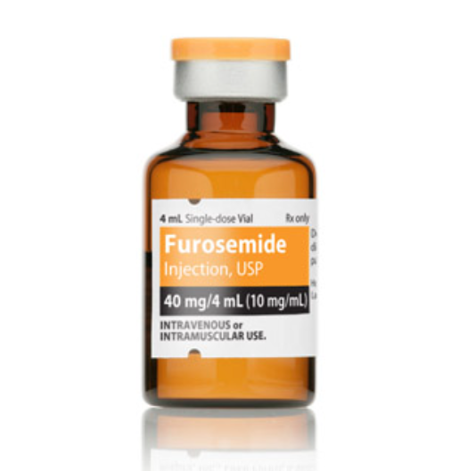 Furosemide Injection, USP, 10 mg/ml, 4 ml Vial, Single Dose, Glass Fliptop Vial, 25/bx