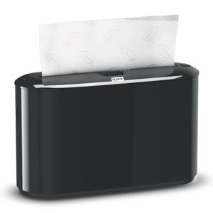 Countertop Dispenser, Hand Towel, Multifold, Universal, Plastic, Black, 7.9" x 12.7" x 4.6"