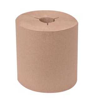 Hand Towel Roll, Universal, Natural, 1-Ply, Embossed, H80, 800ft, 8" x 7.8" x 1.9", 6 rl/cs