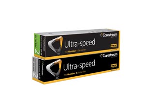 Ultra-Speed Intraoral film, DF-58C, Size 2, 1-film Super Poly-Soft packets with ClinAsept barrier. 100/bx