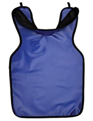 Protectall X-Ray Apron, Adult w/Collar, Lead-lined, .3MM Thickness. 22-¼ x 25-½, Blue