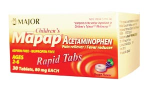 Mapap, 80mg, Rapid Melt Tablets, 30s, Grape, Compare to Tylenol® Melt Tabs, NDC# 00904-5791-46