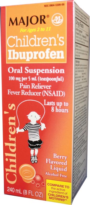 Ibuprofen, Childrens Suspension, 240mL, Boxed, Compare to Motrin®, NDC# 00904-5309-09