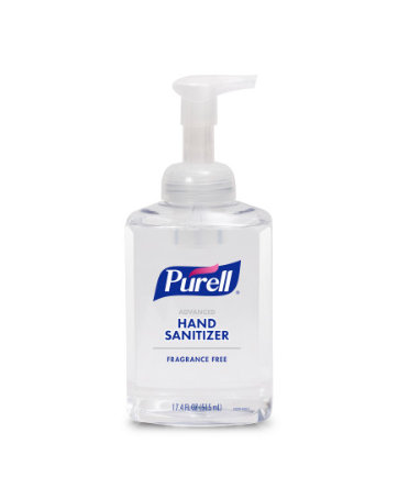 Purell Advanced Hand Sanitizer Fragrance Free Foam, 17.4 fl oz Pump Bottle, 4/cs