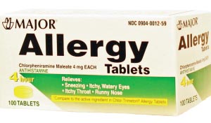 Allergy Tablets, 4mg, 100s, Compare to Chlor-Trimeton® Tabs, NDC# 00904-0012-59