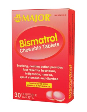 Bismatrol, Chewable Tablets, 30s, Compare to Pepto-Bismol®, NDC# 00904-1315-46