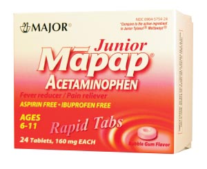 Mapap Jr, 160mg, Meltaway, 24s, Compare to Tylenol® Jr., NDC# 00904-5754-24