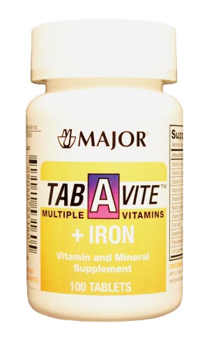 Tab-A-Vite, Iron, Tablets, 100s, Compare to One-A-Day®, NDC# 80681-0124-00
