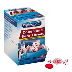 PhysiciansCare Cherry Flavor Cough & Throat Lozenges, 1/pk, 50pk/bx 