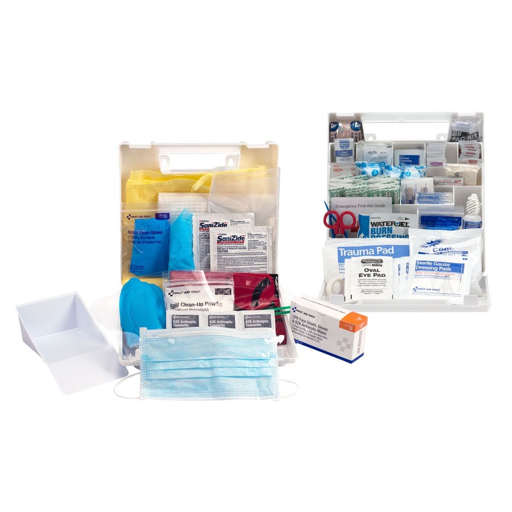 First Aid Only 50 Person ANSI/OSHA First Aid and BBP Pack Kit with Plastic Case