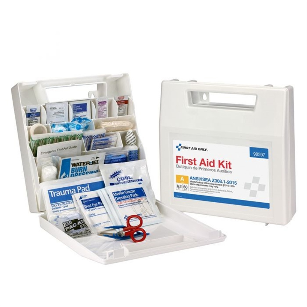 First Aid Only 50 Person ANSI Class A First Aid Kit with Plastic Case and Dividers