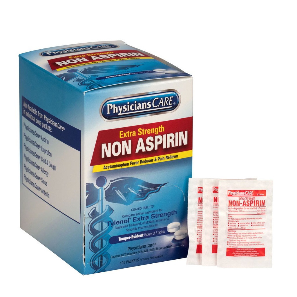 First Aid Only PhysiciansCare Extra Strength Non-Aspirin Tablet, 250/Box