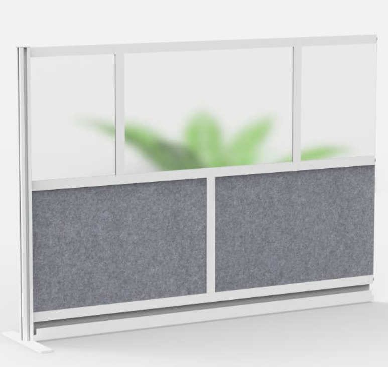 Luxor Expanse Wall Room Divider System, Silver Frame, 70" x 48" Add On Wall