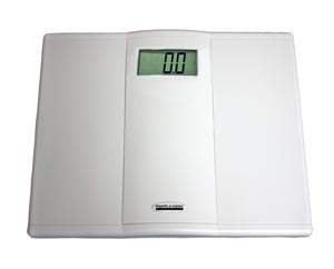 Digital Talking Floor Scale, 400 lb/180 kg Capacity, 0.1 lb/0.05 kg Resolution, 1 1/2 Display, Platform Size 13 ¾ x 10 ¾ x 1 ½, Product Footprint 14 ¼ x 11 7/8 x 1 ½, Power Source 2 AAA Batteries (Included), Functions LB/KG Switch, Auto Zero, Auto Off, 20 Second Weight Hold, Talking Scale, English/Spanish Button, Voice Disable Option 1 year limited warranty