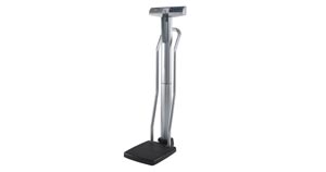 Digital Scale, Live Wrap Around Handlebars, 550 lb/250 kg Capacity, 30" - 84¼" (76cm-214cm) Height Rod, Platform Dimensions 13¾" x 16½" x 2 3/8", EMR Connectivity via Optional Pelstar® Wireless Technology, (6) AA Batteries (included) or Adapter (ADPT31 - not included)