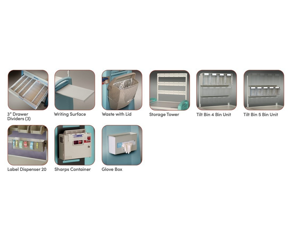 Capsa Avalo Medical Accessory Pack 3 for Anesthesia Medical Cart