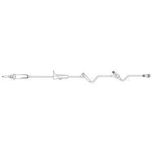 Emergency Medical Services Set, Universal Spike, Roller Clamp, SAFELINE Injection Site 8", ULTRASITE Injection Site 3", SPIN-LOCK Connector, DEHP-Free, Latex Free (LF), 15mL Priming Volume, 86"L, 15 drops/mL, 50/cs (56 cs/plt) (Rx)