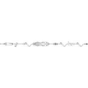 Pump Set, Universal Spike, Backcheck Valve, SAFELINE Injection Sites 94", 69" & 6" Above Distal End, Free-Flow Protector Clip, Roller Clamp, SPIN-LOCK Connector, Latex Free (LF), 24mL Priming Volume, 120"L, 15 drops/mL, 24/cs (Rx)
